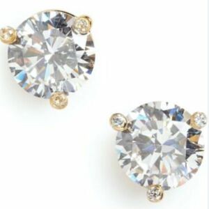 NWT Kate Spade Rose & Shine Clear Crystal & Gold Stud Earrings